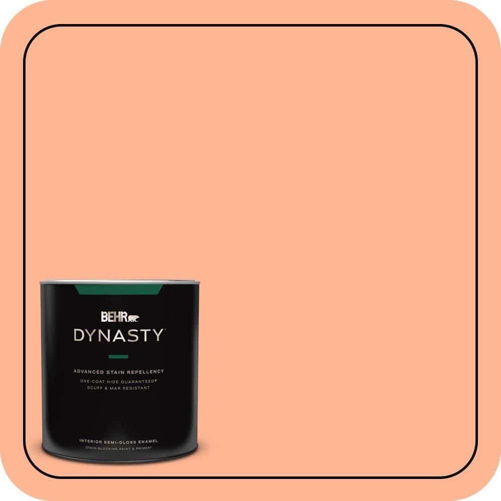 BEHR DYNASTY 1 qt. #P200-4 Carotene Semi-Gloss Enamel Interior Stain-Blocking Paint and Primer