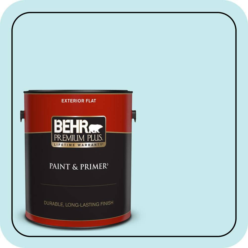 BEHR PREMIUM PLUS 1 gal. #P470-1 Silent Breeze Flat Exterior Paint & Primer (1)