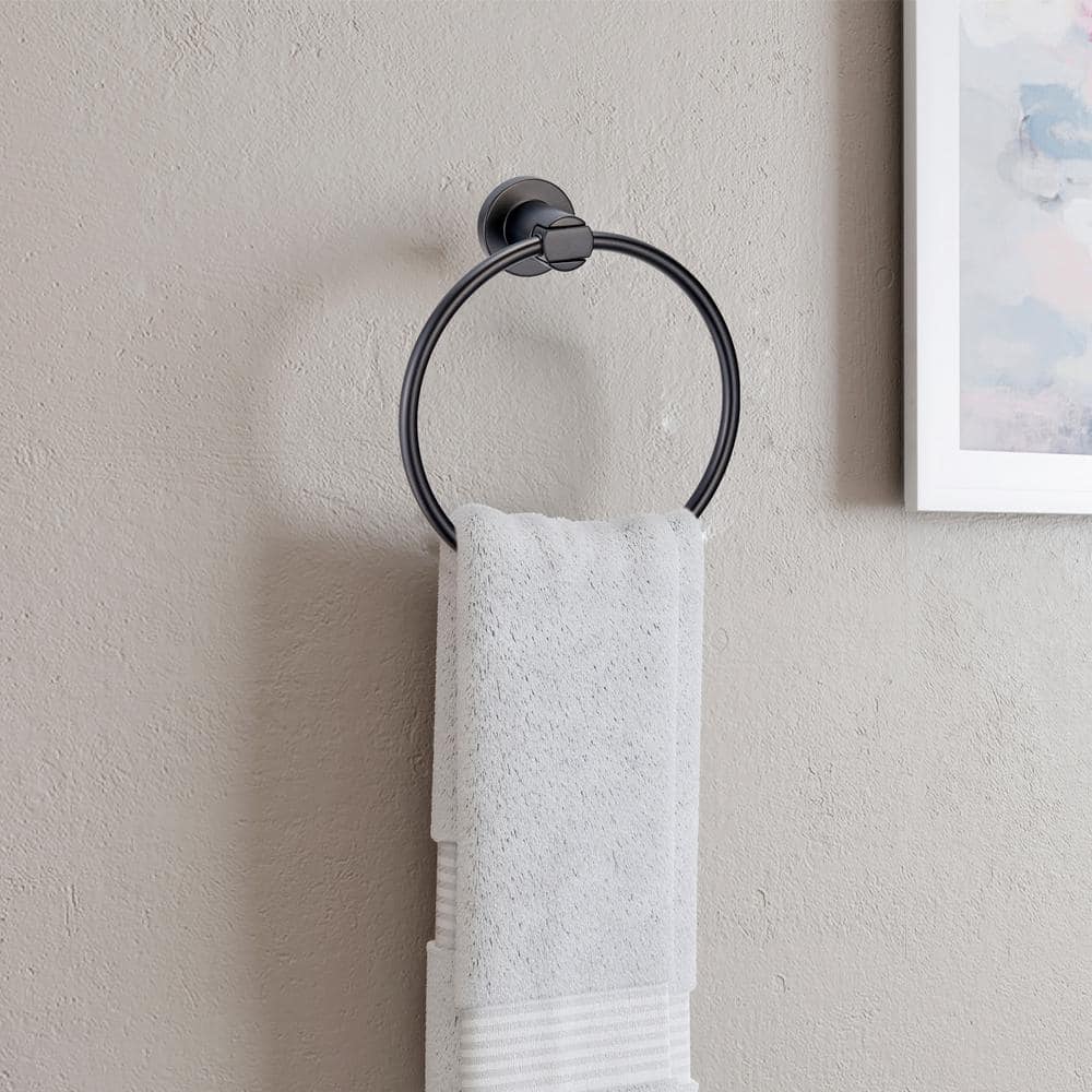 Design House Eastport Towel Ring in Matte Black (3)