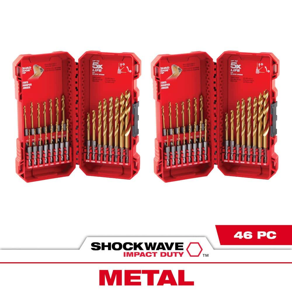 Milwaukee SHOCKWAVE IMPACT DUTY Titanium Drill Bit Set (46-Piece)