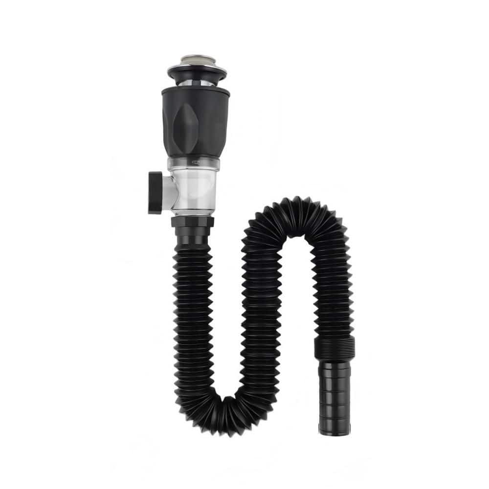Helhom 1-Pack Bathroom Sink Drain Kit, Flexible P Trap Pipe with Pop Up Stopper, Expandable Replacement Tube with Adapters (1)