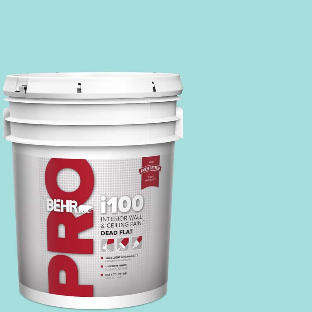 BEHR PRO 5 gal. #500A-3 Aqua Spray Dead Flat Interior Paint (1)