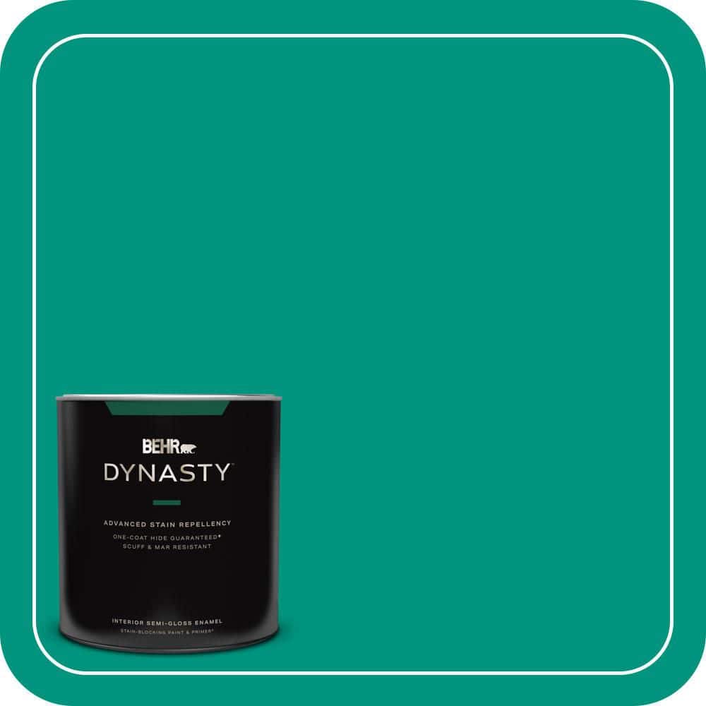 BEHR DYNASTY 1 qt. #S-G-480 Aqua Waters Semi-Gloss Enamel Interior Stain-Blocking Paint and Primer
