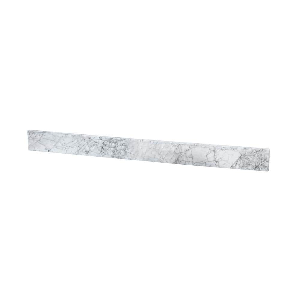 Unbranded Timeless Home 48 in. W Marble Vanity Backsplash in Carrara White (3)