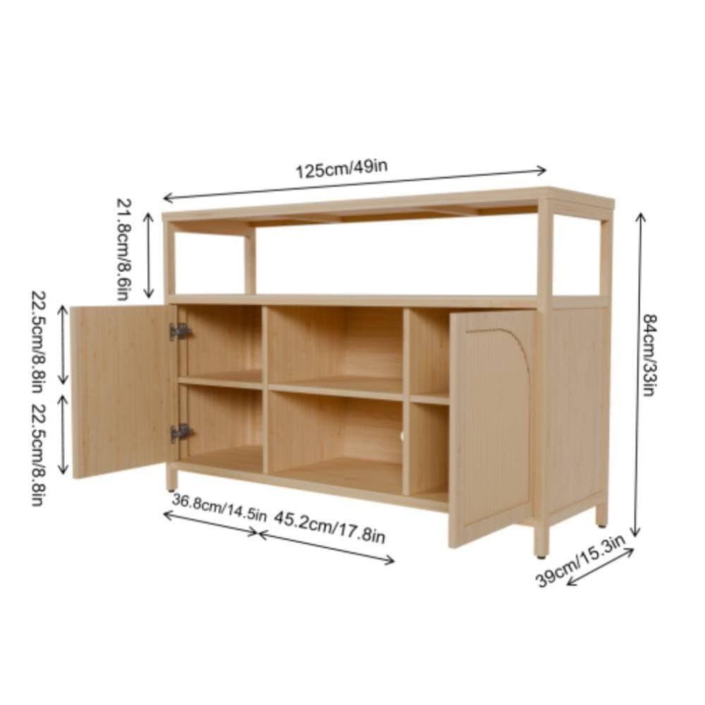 Unbranded 49 in. W x 15.3 in. D x 33 in. H Bathroom Brown Linen Cabinet (2)
