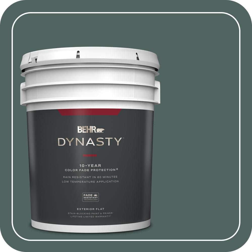 BEHR DYNASTY 5 gal. #S430-7 Blue Fir Flat Exterior Stain-Blocking Paint & Primer