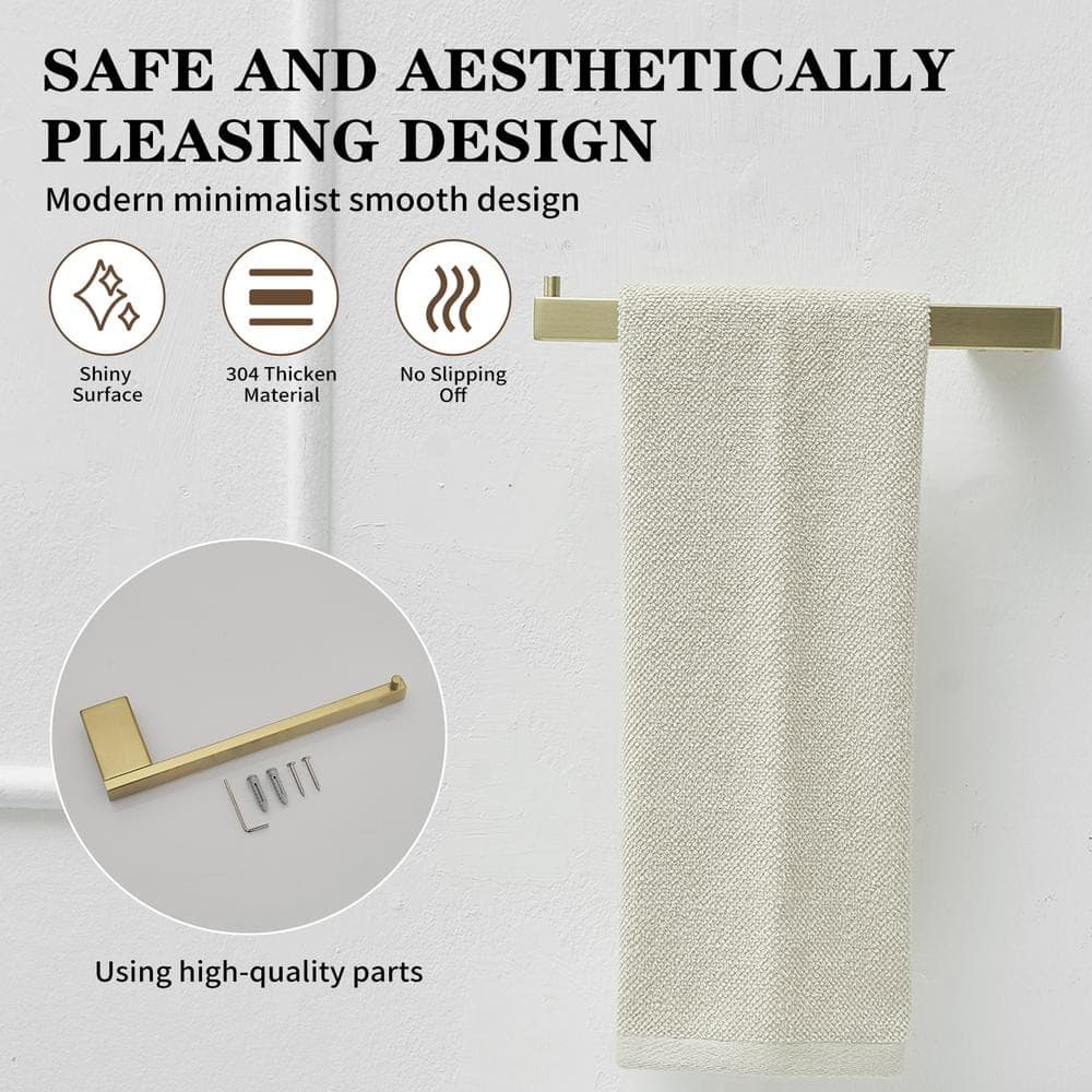 BWE 5-Piece Bath Hardware Set with Towel Bar Towel Hook Toilet Paper Holder (4)