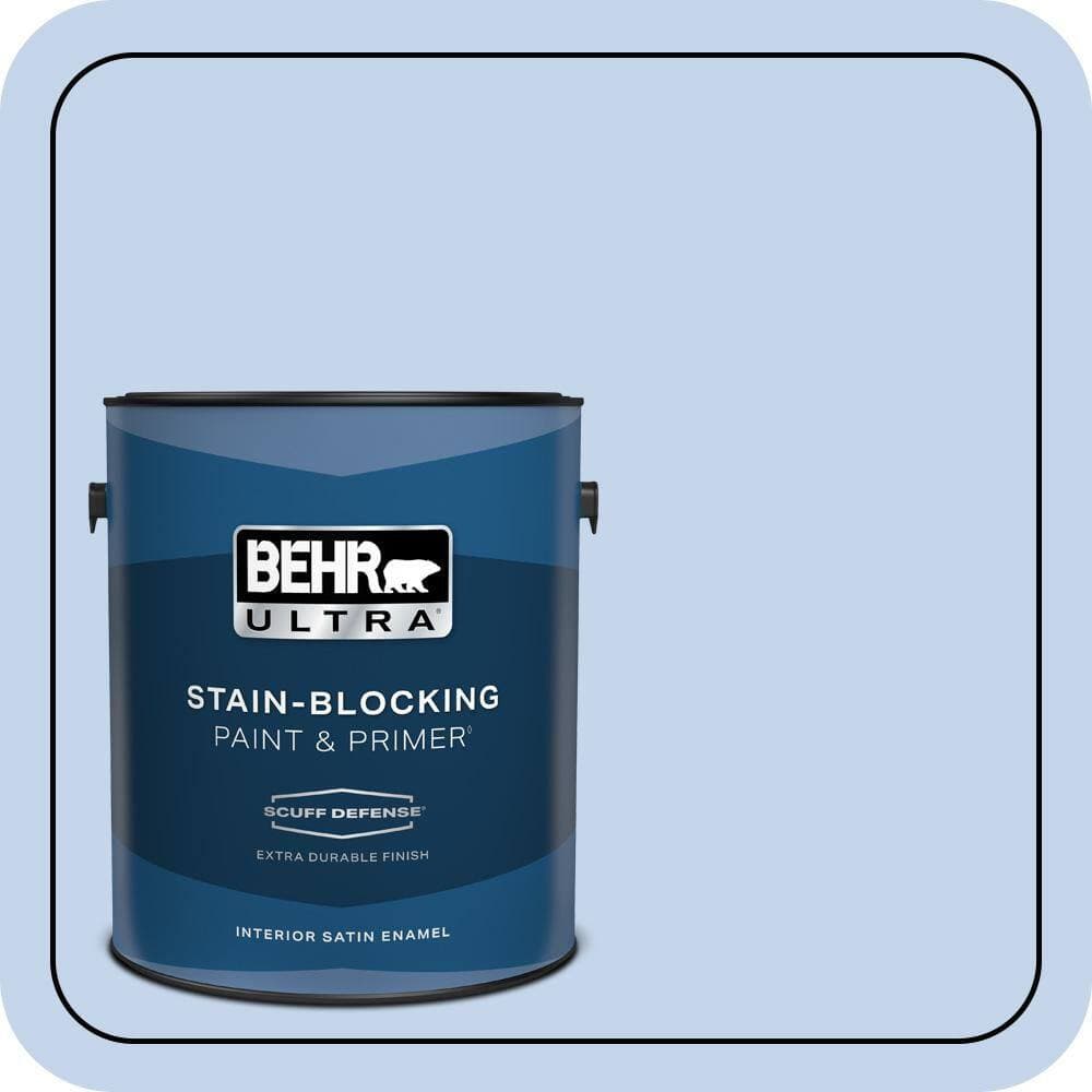 BEHR ULTRA 1 gal. #580A-3 Rain Song Extra Durable Satin Enamel Interior Paint & Primer