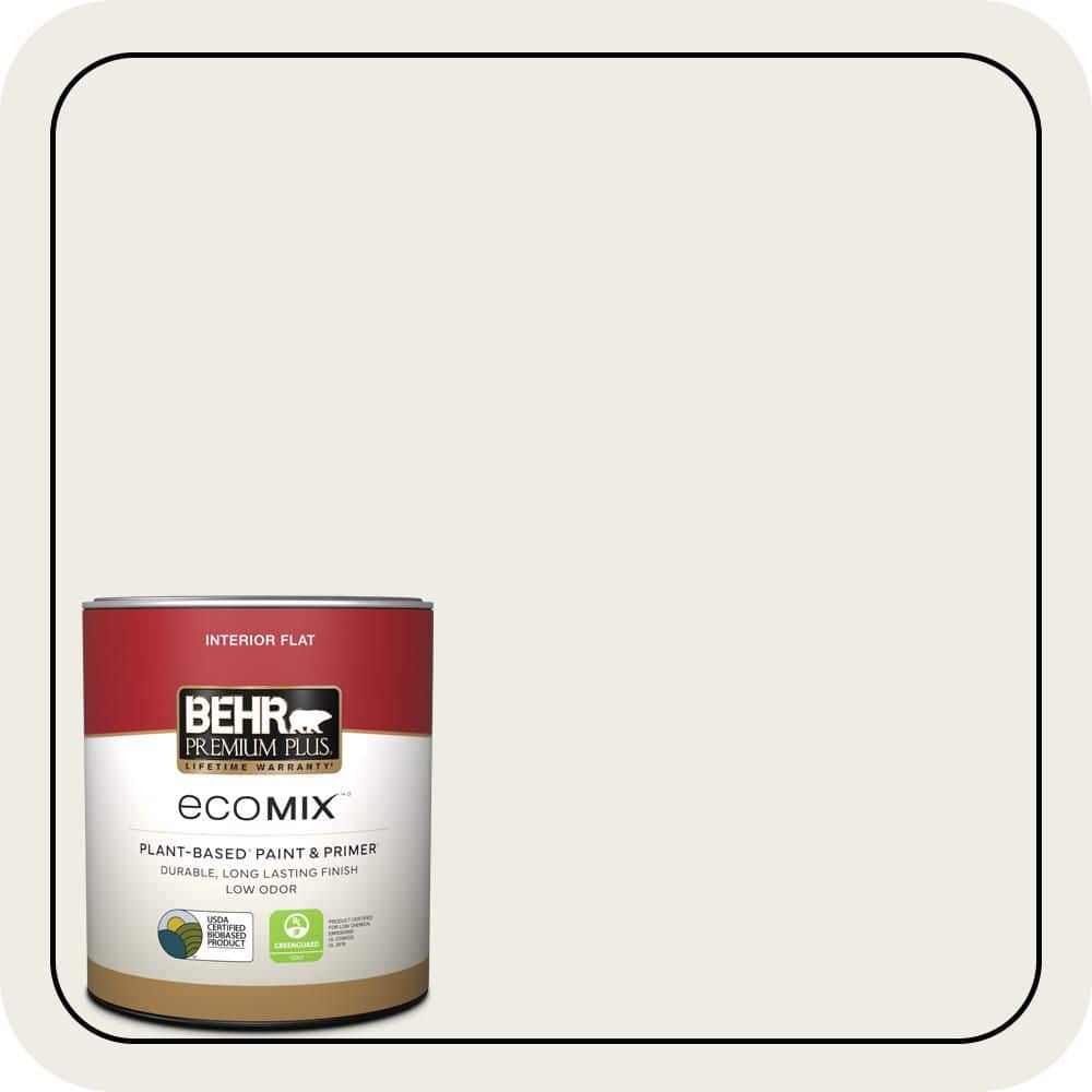 BEHR PREMIUM PLUS Designer Collection #DC-013 Harmonious White Flat EcoMix Plant-Based & Primer (1)