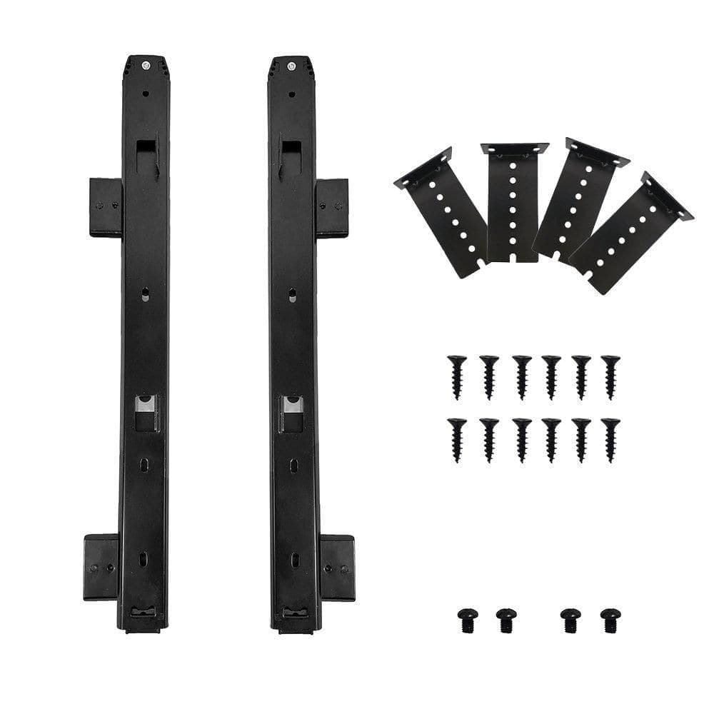 LAIFUCAM 16 in. Black Powder Coated Steel Undermount Soft-Close Heavy Duty Ball Bearing Drawer Slides for Cabinet Furniture (1)