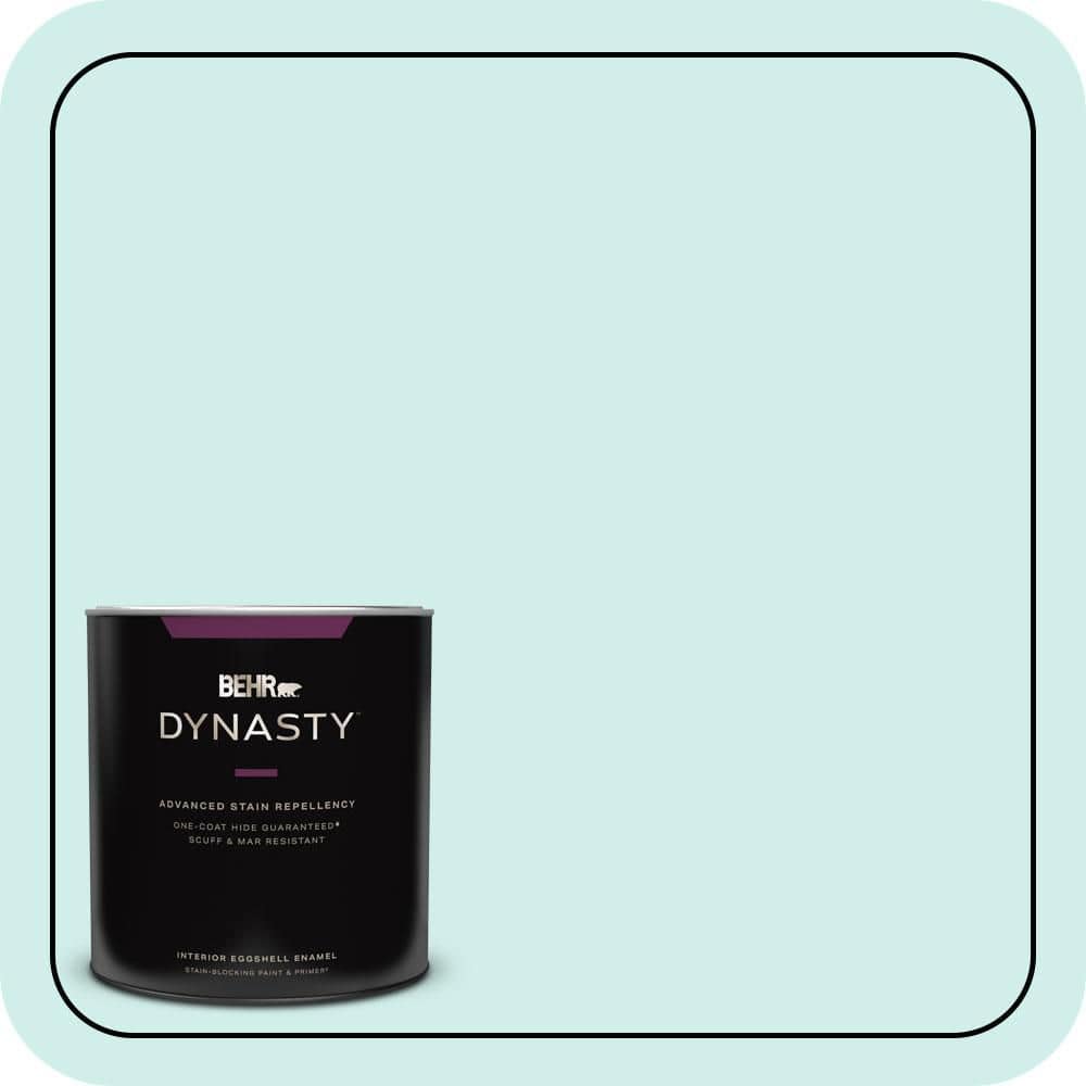 BEHR DYNASTY 1 qt. #490A-1 Teal Ice Eggshell Enamel Interior Stain-Blocking Paint & Primer