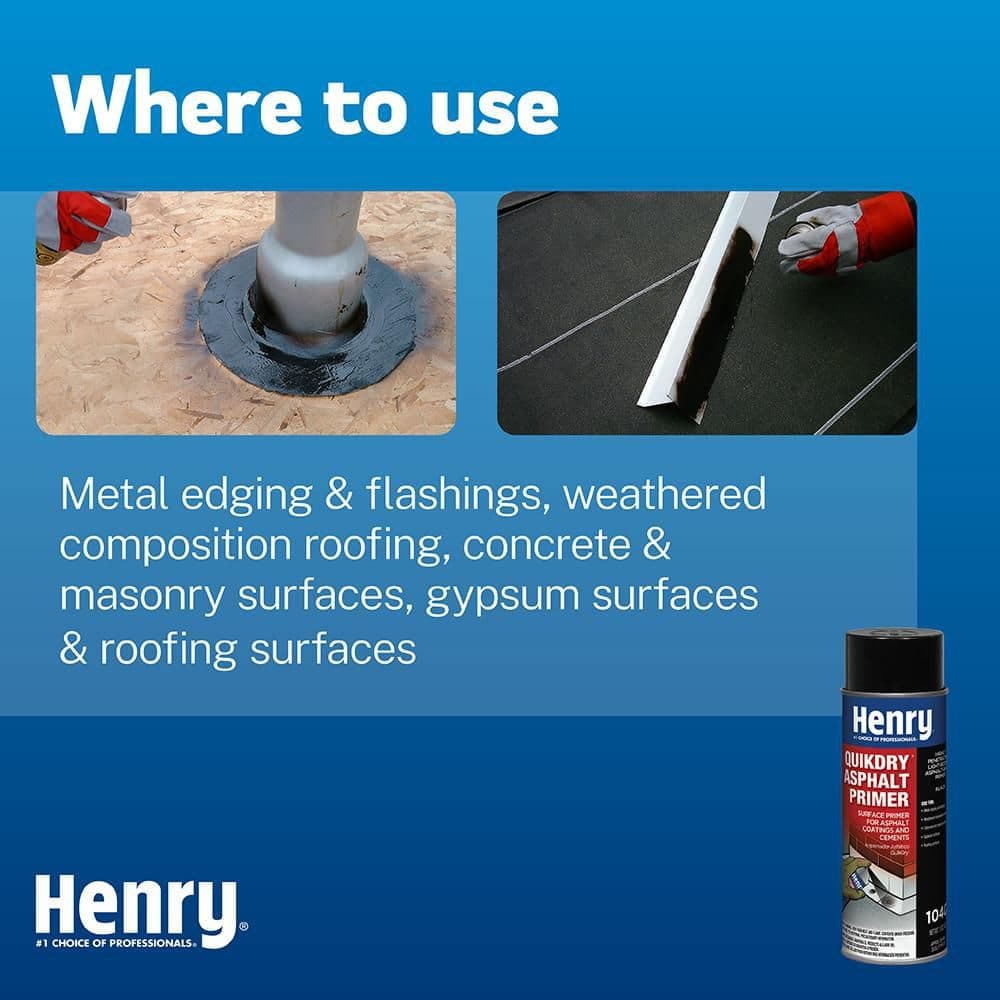 Henry 104Q QuikDry Asphalt Primer Black Spray Roofing Adhesive 17 oz. (3)