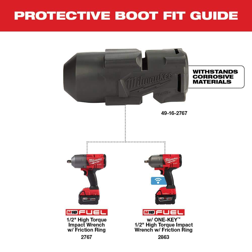 Milwaukee M18 FUEL High Torque Impact Wrench Protective Tool Boot (2)