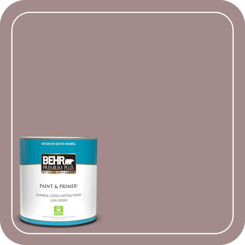 BEHR PREMIUM PLUS 1 qt. #PPU17-15 Cameo Rose Satin Enamel Low Odor Interior Paint & Primer