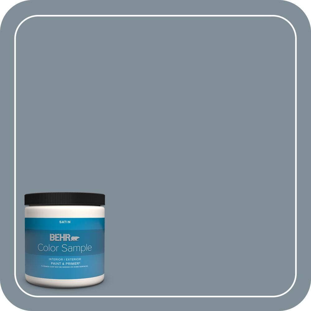BEHR PREMIUM PLUS 8 oz. #MQ5-20 Cold Steel Satin Enamel Interior/Exterior Paint & Primer Color Sample