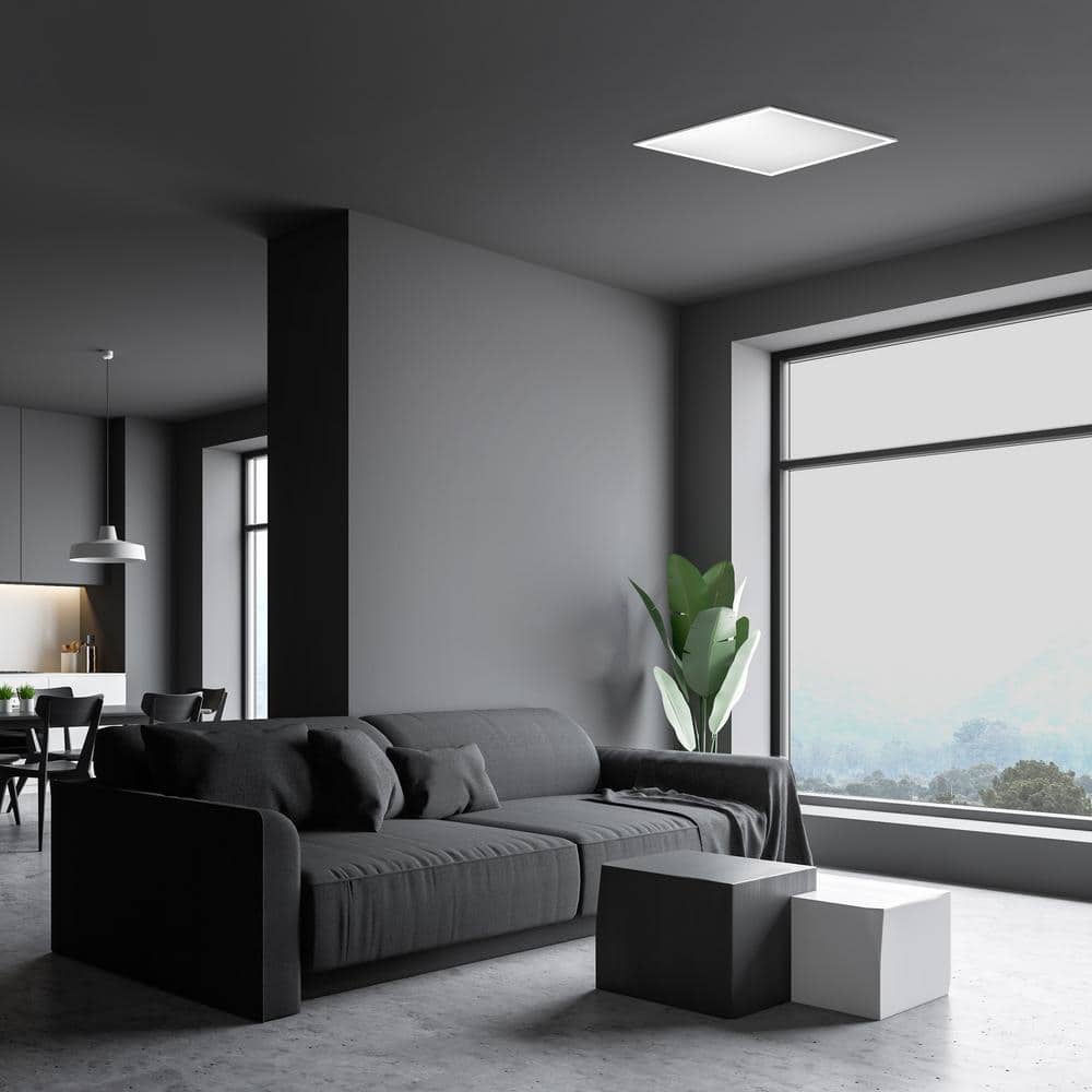 Commercial Electric 1 ft. x 1 ft. 11-Watt Dimmable White Integrated LED 800 Lumens Flat Panel Flush Mount Ceiling Light Color Change 5CCT (3)