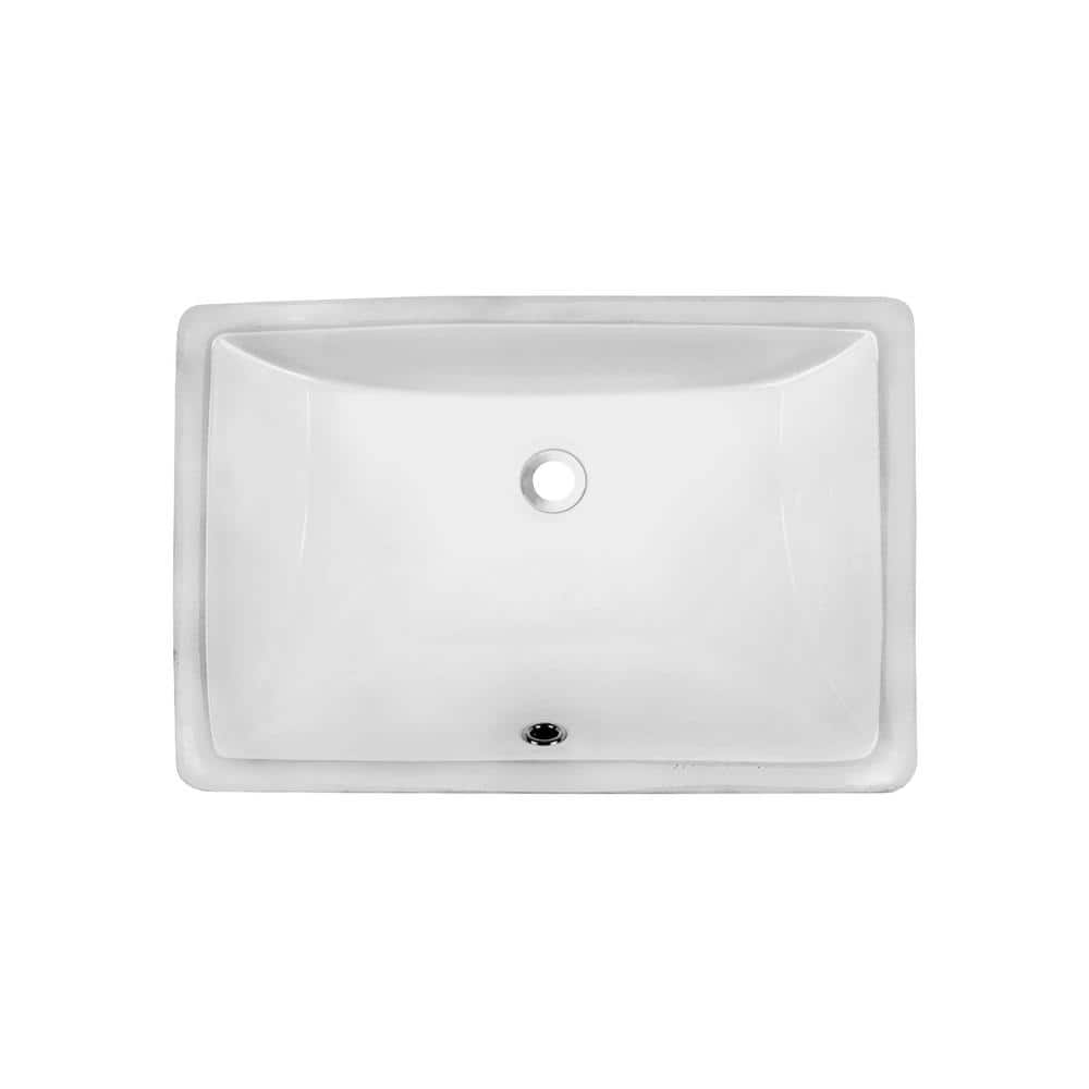 CHESHIRE 18 in. Undermount Rectangular Bathroom Sink with Overflow Drain in White (Inside Dimension 16x11)