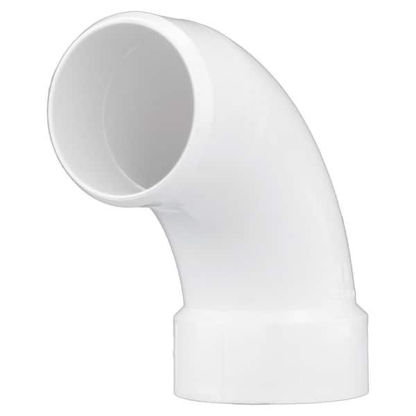 Charlotte Pipe 2 in. PVC DWV 90 degree Long Sweep 1/4 SPG x Hub Street Elbow Fitting (2)