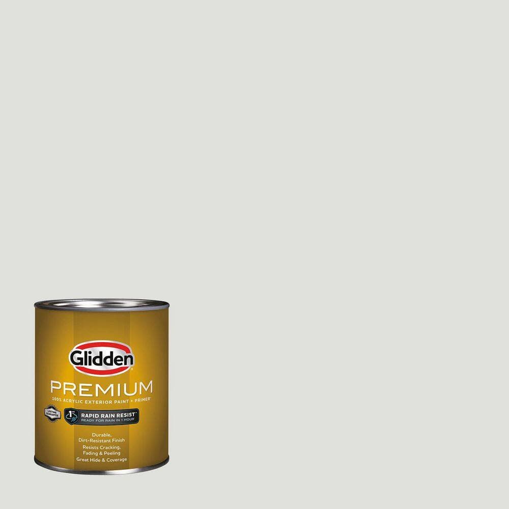 Glidden Premium 1 qt. PPG1009-1 Tundra Frost Semi-Gloss Exterior Latex Paint