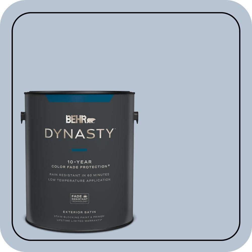 BEHR DYNASTY 1 gal. #590E-3 Hyacinth Tint Satin Enamel Exterior Stain-Blocking Paint & Primer