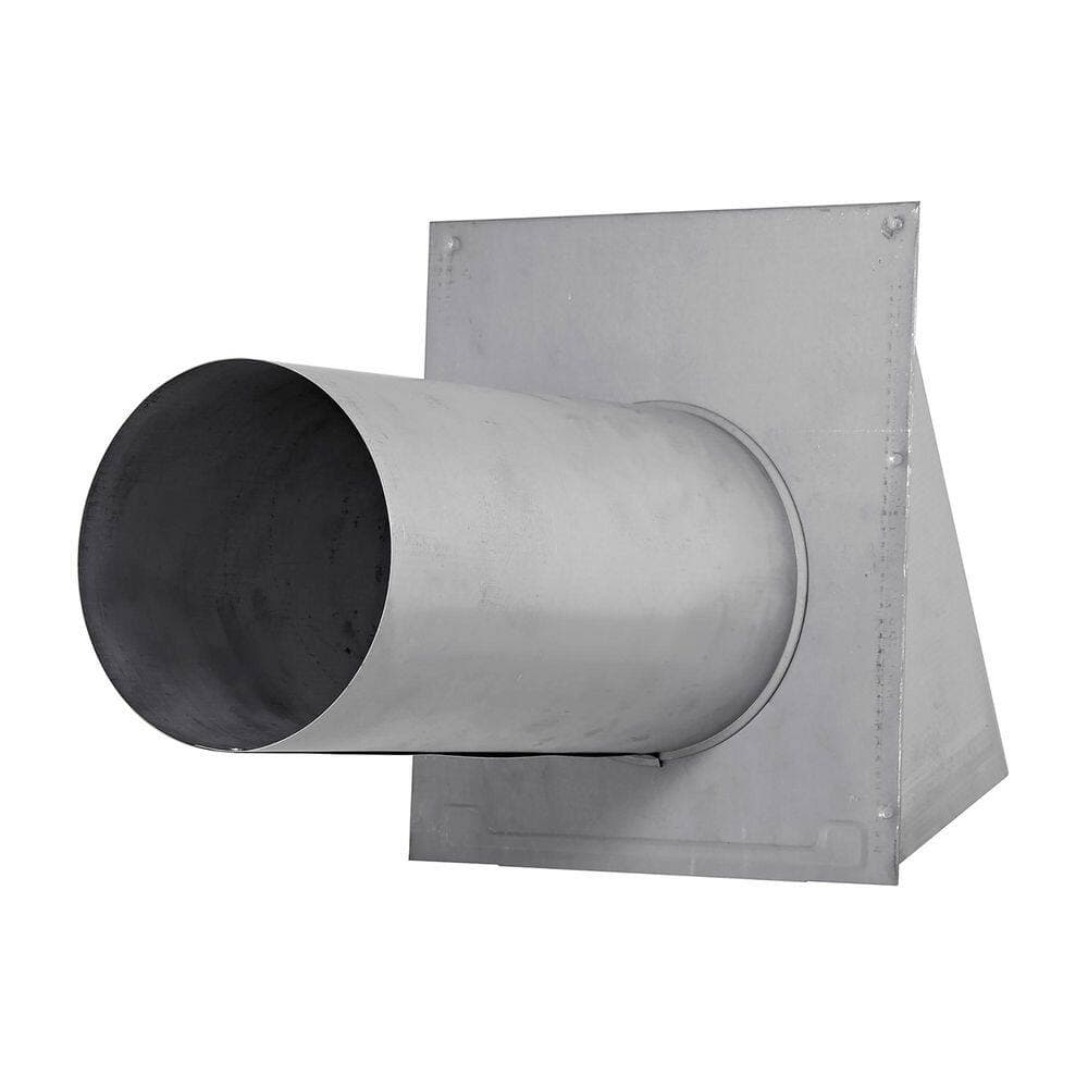 Lambro 6-In. 26-Gauge Paint-Grade Galvanized Fresh Air Intake Vent with Wire Mesh Screen and 11-In. Pipe in Gray (2)