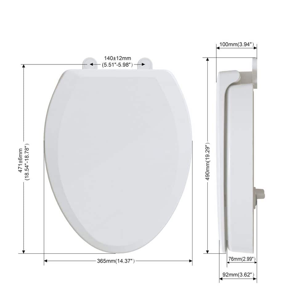Wudkey 3 in. Elevated Toilet Seat Riser, Raised Toilet Seat Enlongated Bowl for Elderly and Seniors, Slow Close (2)