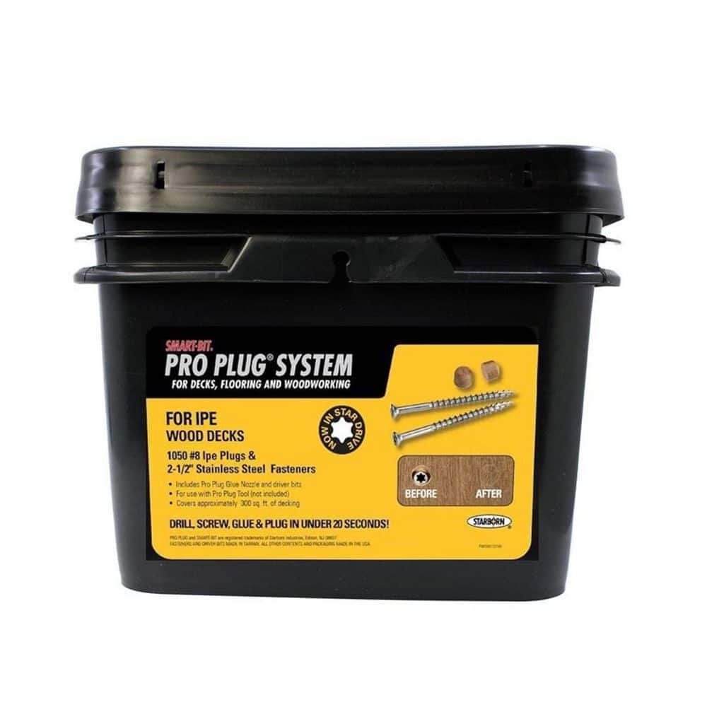 Starborn Pro Plug System #8 2-1/2 in. Stainless Steel Deck Screws with IPE Wood Plugs (1050-Pack)