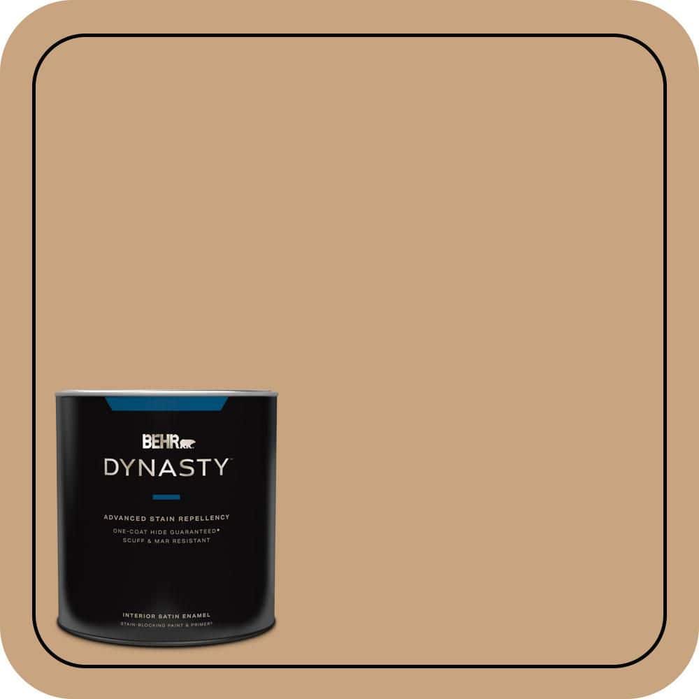 BEHR DYNASTY 1 qt. #S260-4 Pelican Tan One-Coat Hide Satin Enamel Interior Stain-Blocking Paint & Primer