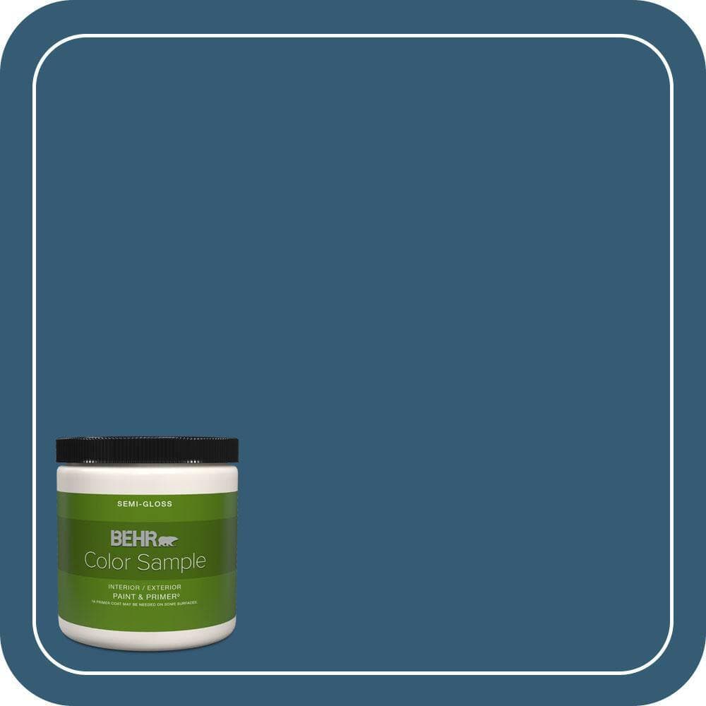 BEHR PREMIUM PLUS 8 oz. #M490-7 Shasta Lake Semi-Gloss Interior/Exterior Paint & Primer Color Sample