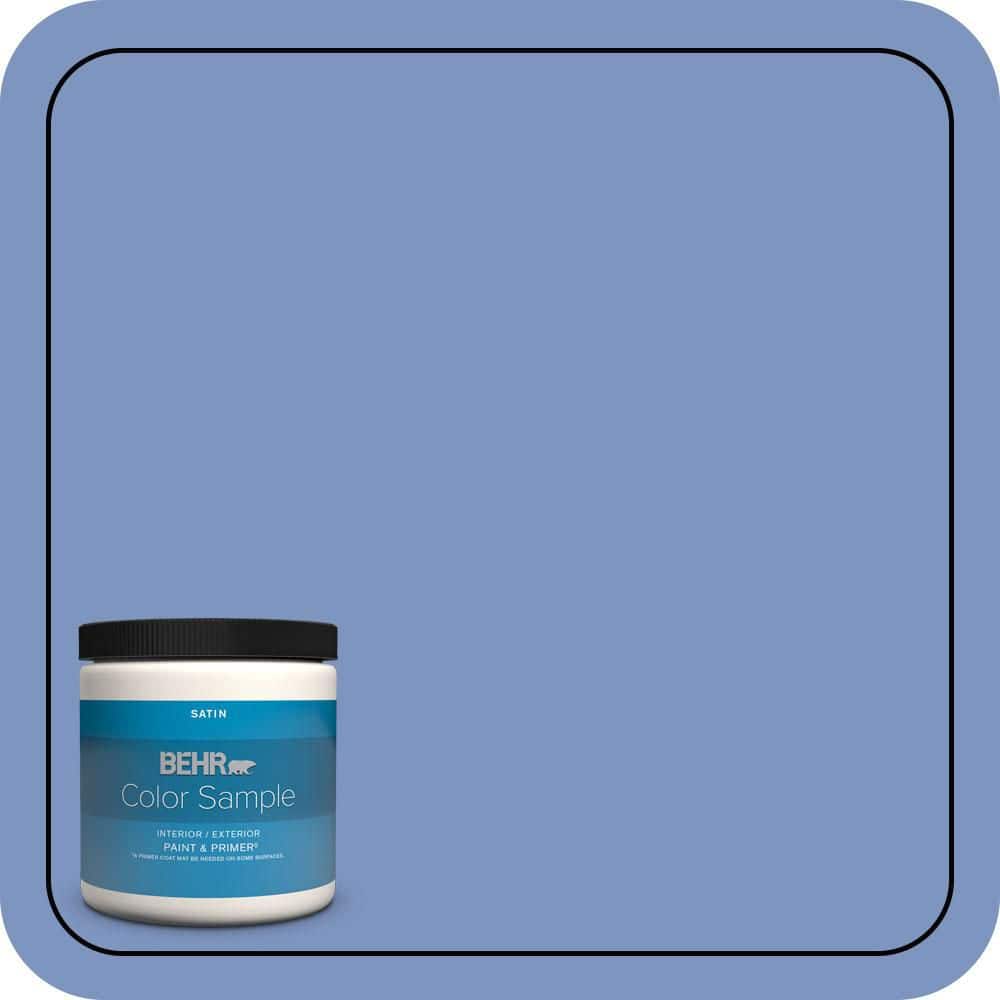 BEHR PREMIUM PLUS 8 oz. #M540-5 Blue Satin Satin Enamel Interior/Exterior Paint & Primer Color Sample