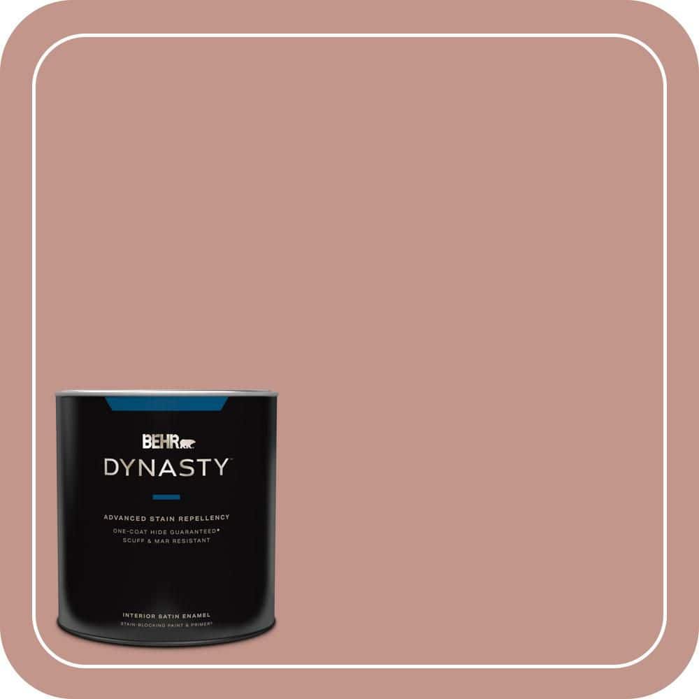 BEHR DYNASTY 1 qt. #MQ1-18 Pressed Blossoms One-Coat Hide Satin Enamel Interior Stain-Blocking Paint & Primer