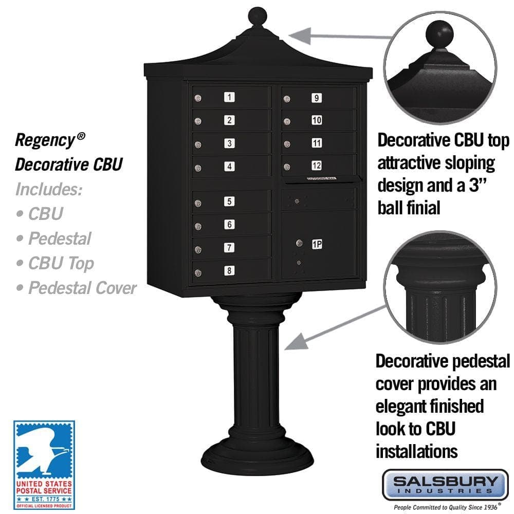 Salsbury Industries Regency Decorative 12-Compartment Post-Mount Cluster Box Unit (2)