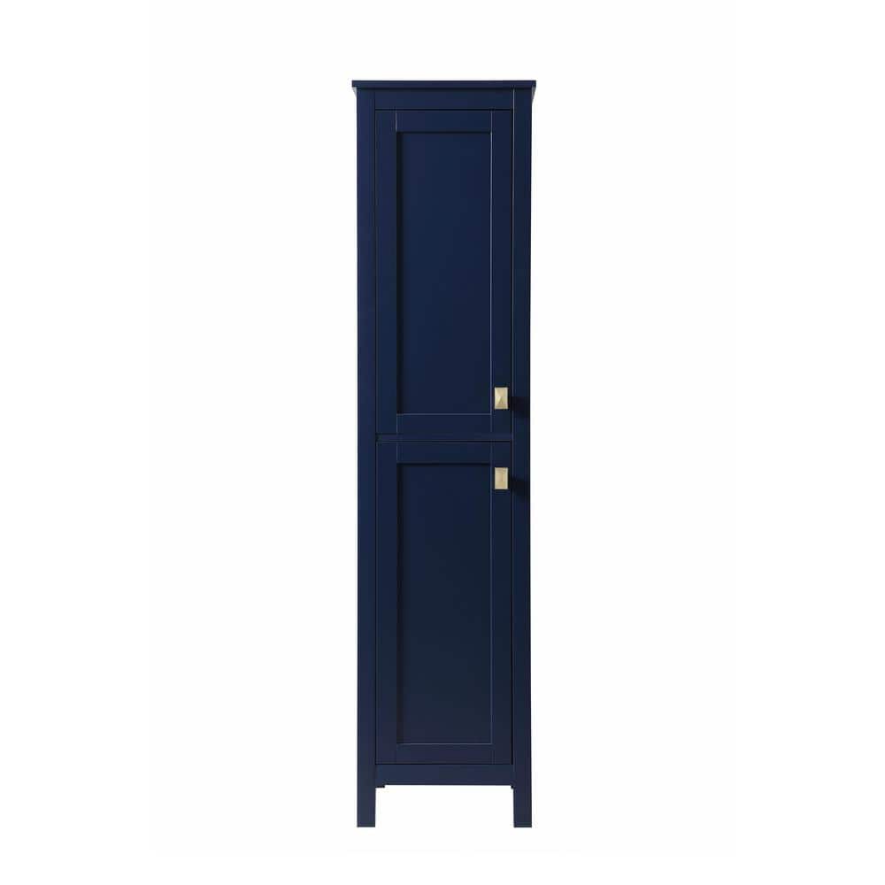 Unbranded Timeless Home 16 in. W x 22 in. D x 65 in. H Blue Freestanding Linen Cabinet