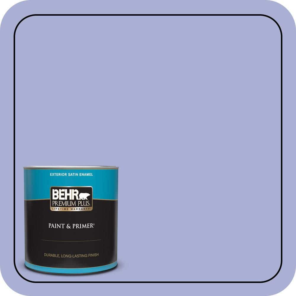BEHR PREMIUM PLUS 1 qt. #MQ4-30 Lavender Wash Satin Enamel Exterior Paint & Primer