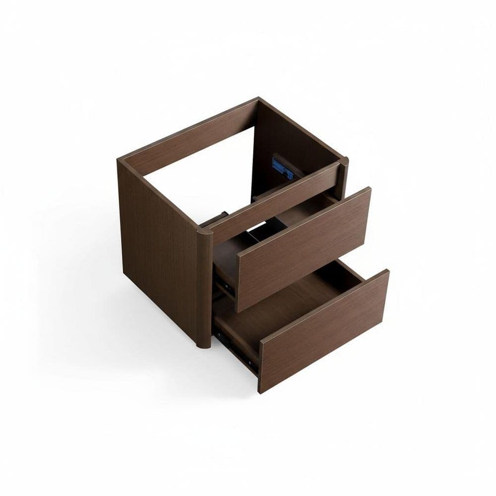 JUJABU 23 in. Wood Wall-Mounted Bath Vanity Cabinet without Top in Brown (1)