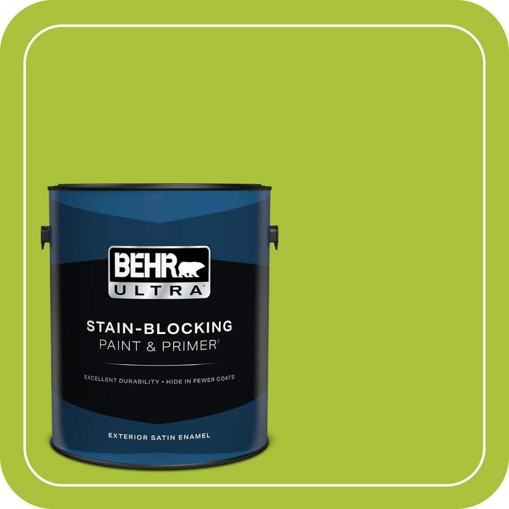 BEHR ULTRA 1 gal. #S-G-410 Green Crush Satin Enamel Exterior Paint & Primer