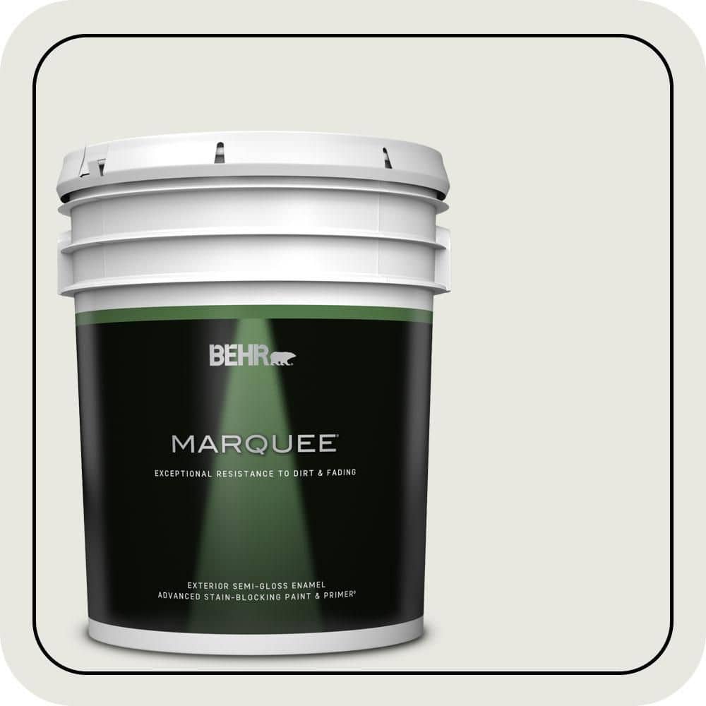 BEHR MARQUEE 5 gal. #PWN-64 Silver Dust Semi-Gloss Enamel Exterior Paint & Primer