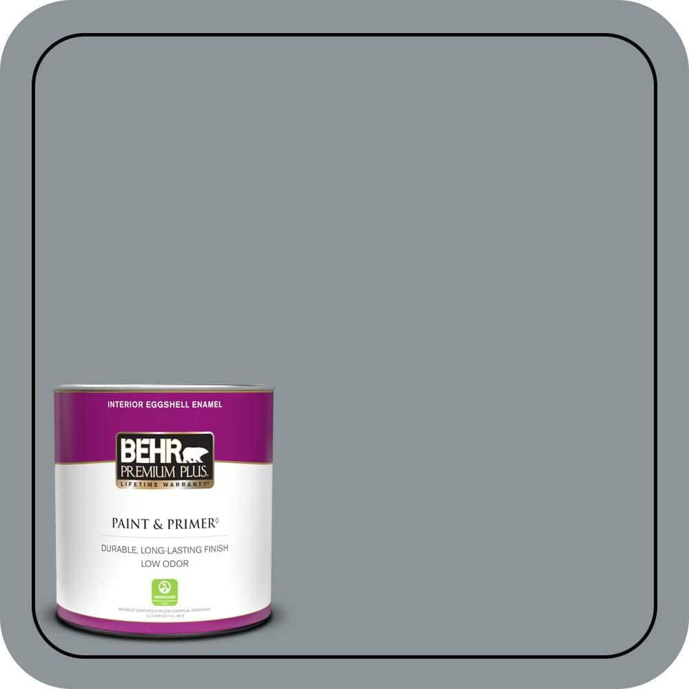 BEHR PREMIUM PLUS 1 qt. #N450-4 Moonquake Eggshell Enamel Low Odor Interior Paint & Primer