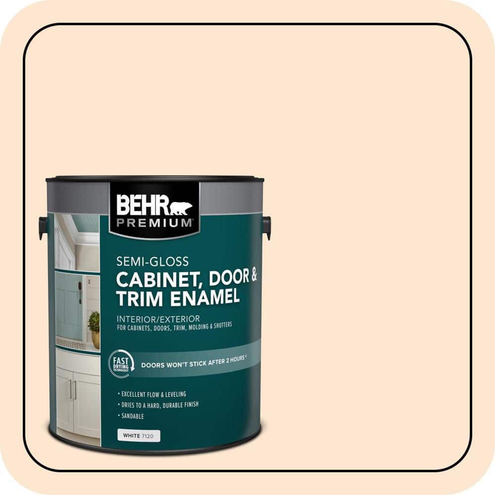 BEHR PREMIUM 1 gal. #M230-2 Fair Ivory Semi-Gloss Enamel Interior/Exterior Cabinet, Door & Trim Paint