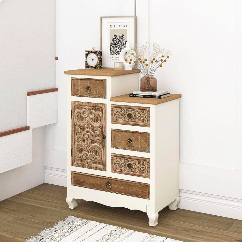Boosicavelly 22 in. W x 12 in. D x 30 in. H Natural Brown Linen Cabinet (3)