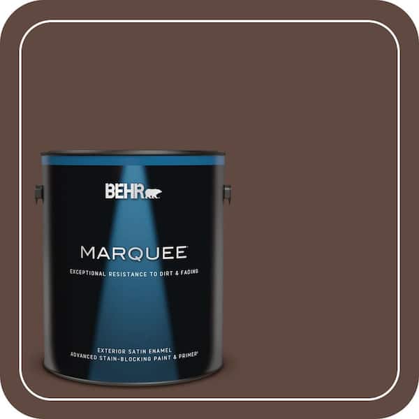 BEHR MARQUEE 1 gal. #N150-7 Chocolate Therapy Satin Enamel Exterior Paint & Primer (2)