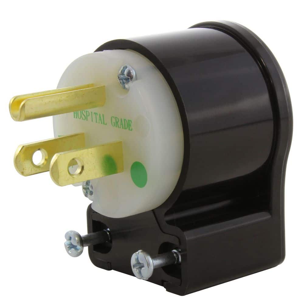 AC WORKS NEMA 5-15P 15A 125V All Angle Medical/Hospital Grade Plug UL C-UL Approval (1)