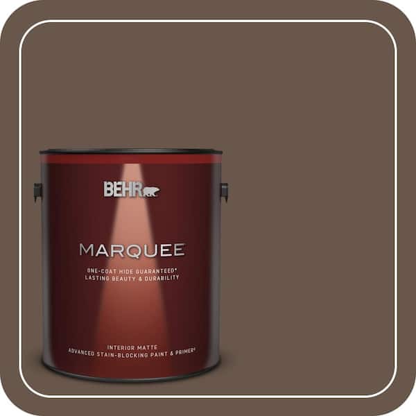 BEHR MARQUEE 1 gal. #PPU5-18 Chocolate Swirl One-Coat Hide Matte Interior Paint & Primer (2)