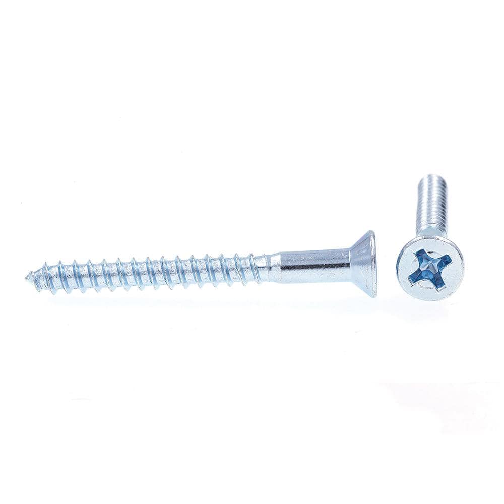 Prime-Line #12 x 2-1/4 in. Zinc Plated Steel Phillips Drive Flat Head Wood Screws (25-Pack) (2)