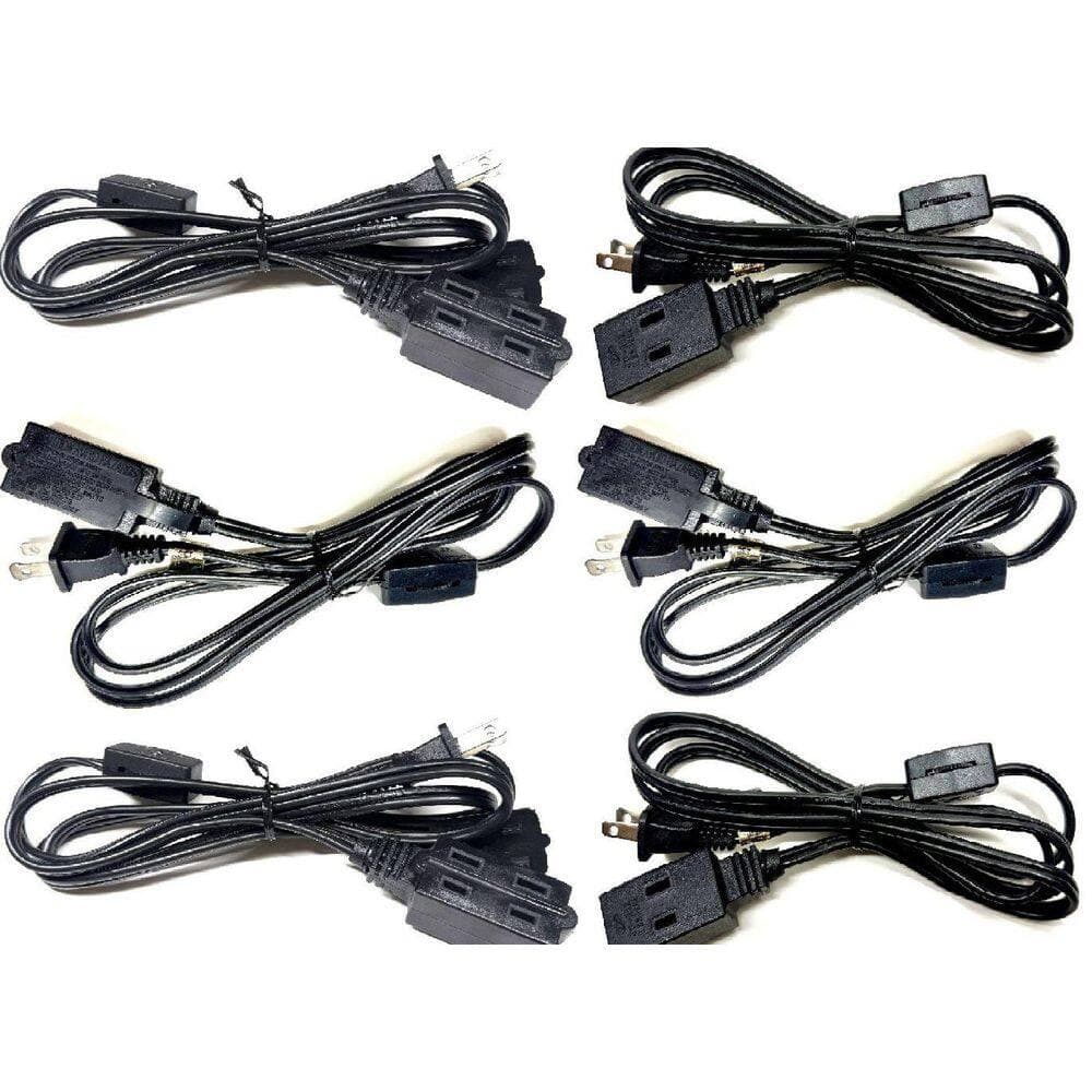 AMAX LIGHTING Amax Cord 3 ft. (16AWG) / 2-Conductors / 3000V (10 Amps) Cord Color Black (Spt-1) (with Rotary On Off Switch) 6 Pack