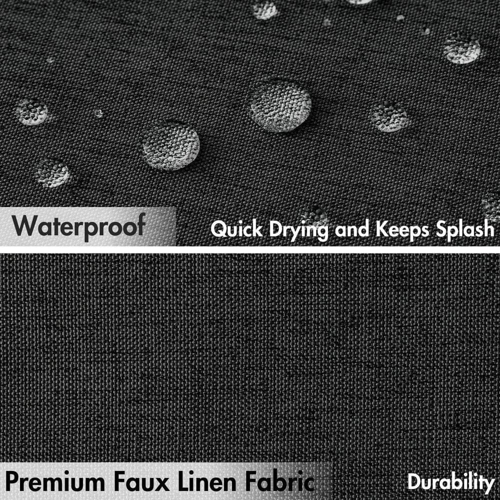 Numhew 72 in. W x 72 in. L Linen Textured Shower Curtain in Black, Heavy Duty Waterproof Cloth Curtain Includes 12 Metal Hooks (3)