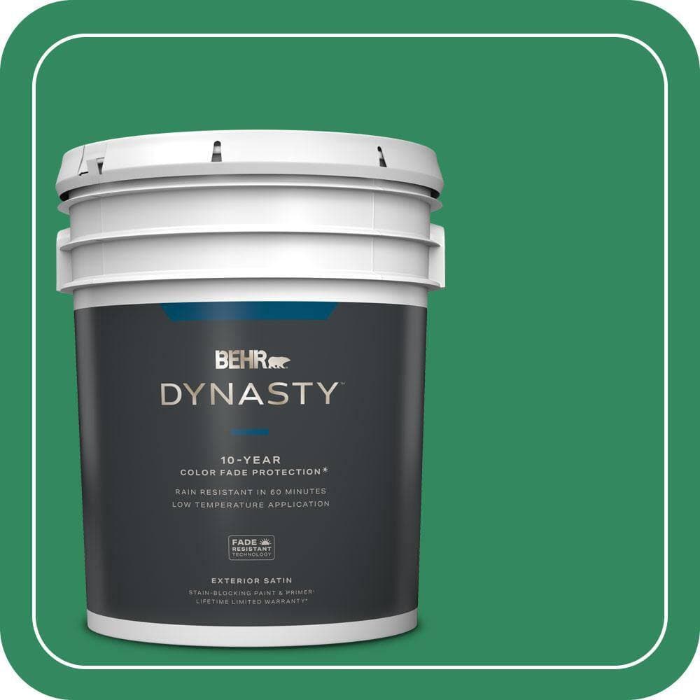 BEHR DYNASTY 5 gal. #P420-6 Exquisite Emerald Satin Enamel Exterior Stain-Blocking Paint & Primer