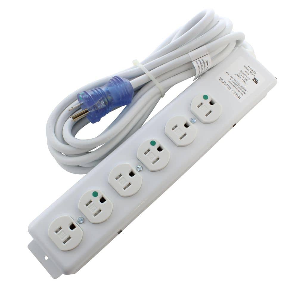 AC WORKS 15 ft. 15-Amp 14/3 Medical/Hospital Grade Power Strip with 6 Outlets (1)
