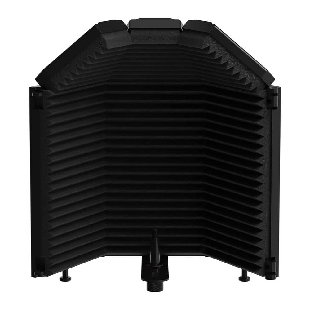 Laybus 3 Panels Recording Microphone Isolation Shield, Top Enclosed Foldable Soundproof Cover for Condenser Studio (1)