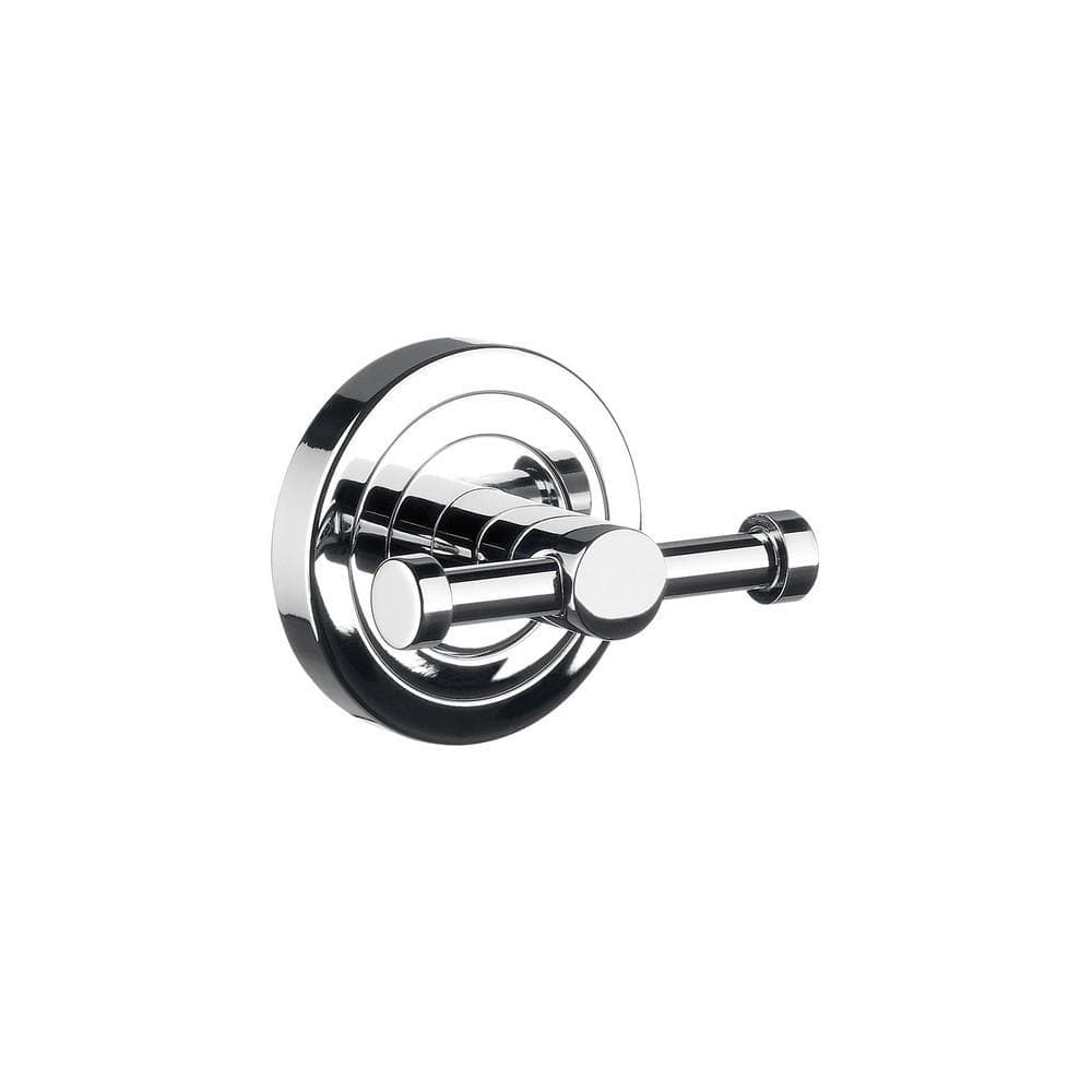 WS Bath Collections Polo Double Robe Hook in Polished Chrome